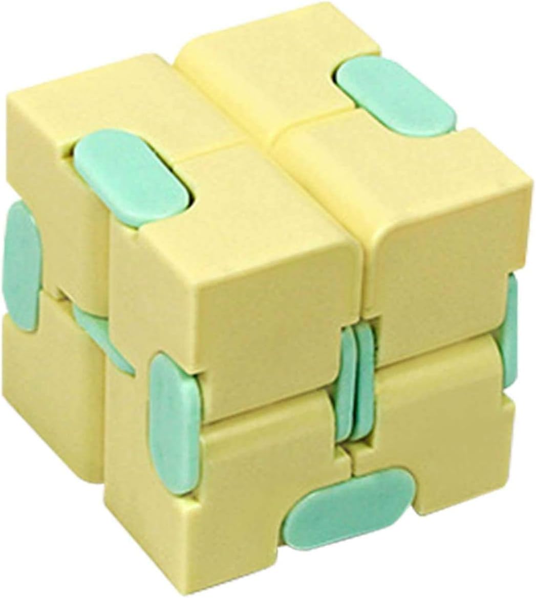 Aoseahess Novelty Infinity Cube Cube Toy, Upgraded Pressure Reduction Educational Toys for Killing Time Fidget Toys Infinite Cube, New Fidget Finger Toy for Develop The Brain (Yellow)