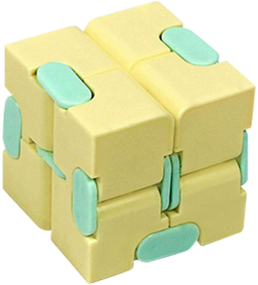 Aoseahess Novelty Infinity Cube Cube Toy, Upgraded Pressure Reduction Educational Toys for Killing Time Fidget Toys Infinite Cube, New Fidget Finger Toy for Develop The Brain (Yellow)
