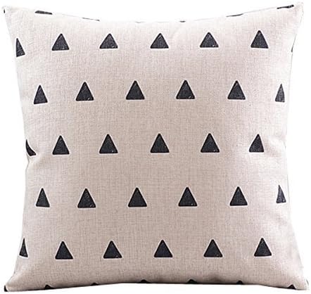 VYES Geometric figure Cotton Linen Decorative Pillowcase Throw Pillow Cushion Cover Square 18"X18" Retro Small Up Triangle