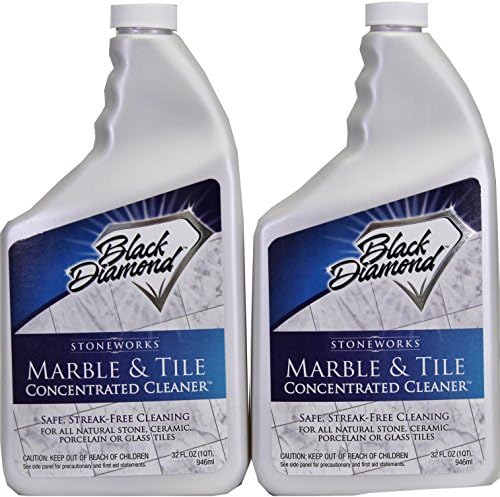 Black Diamond Marble &amp; Tile Floor Cleaner. Set of 2 Great for Ceramic, Porcelain, Granite, Natural Stone, Vinyl &amp; Linoleum . No-rinse Concentrate 32oz