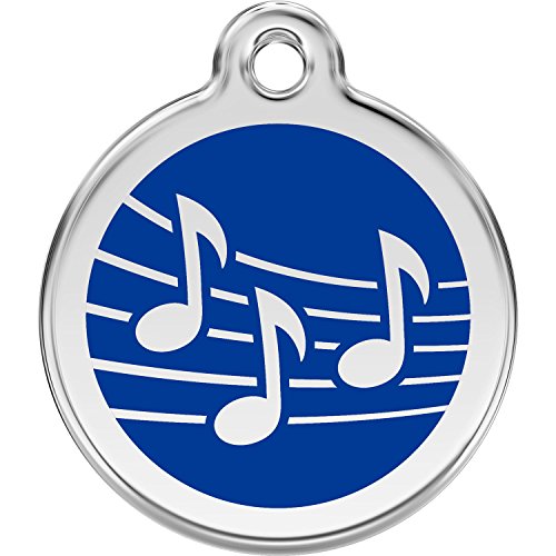 Red Dingo Personalized Music Pet ID Dog Tag (Large Dark Blue)