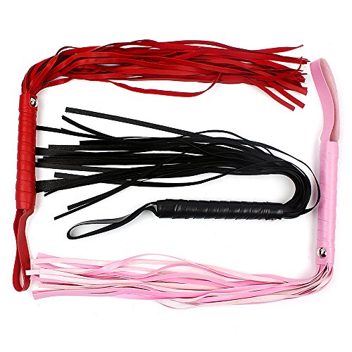 HOT! Roleplay Adult Games SM Spanking Paddle Sex Toys For Couples Flirt Flogger Sex Whip Bondage PU Leather Fetish Sexy Knout (52.5cm length, Black)
