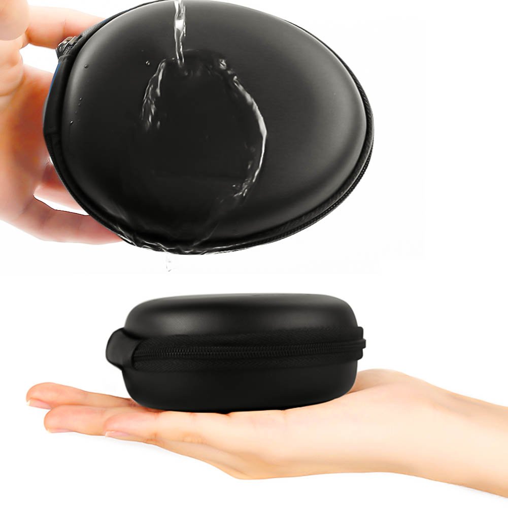 Ciaoed Kopfhörer Tasche Case on Ear Schutztasche EVA Reißverschluss Mini Runden Tragetasche Schwarz