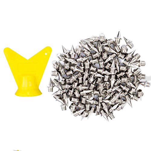 ECOWIN 110pcs 1/4 Inch Track Spikes Pyramid Shoes Spike Replacements Stainless Steel for Track and Cross Country Spikes with Spike Wrench, Replacement Spikes for Sprint Sports Short Running Shoes - Thumbnail 7
