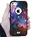 unnito iPhone 5C Case – Hybrid Commuter Case | Slim Cover with Hard Shell Design and Soft Inner Layer Compatible with iPhone 5C Black Case (Nebula Galaxy)