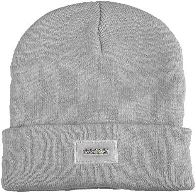 5 LED Knitted Beanie Hat,Lighted Headlamp Hat, Perfect Flashlight Cap for Hunting,Camping, Grilling, Auto Repair, Jogging, Walking, Running ,Biking or Handyman Working (Gray)