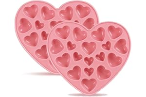 Lymizhuo 2 Pack Heart Shaped Silicone Molds,36-Cavity Food Grade Chocolate & Gummy Molds, Non-Stick Reusable for Candy, Jelly
