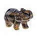 Jovivi Natural Tiger Eye Carved Gemstones Elephant Crystal Figurine 2'' Room Decoration, with Gift Box (Tiger Eye)