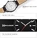 Men's Unique Analog Quartz Classic Business Casual Waterproof Dress Wrist Fashion Watch with Black Leather Band and Calendar Date Window Black