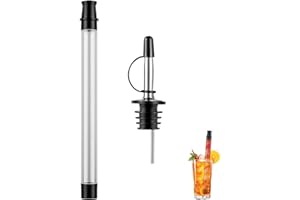 Shot Straw + Liquor Bottle Pourer, Graduated Cocktail Straw Plastic Shot Holder Stainless Steel Spout Dispenser Reusable Drin