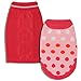 Blueberry Pet Pack of 2 Winter Coziness Warm Tone Dog Sweaters with Polka Dot and Classic Cable Knit Pattern, Back Length 16