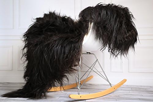 Icelandic Sheepskin Rug | Real Sheepskin Rug | Icelandic Sheepskin | Black Brown Sheepskin | Shaggy Rug | Black Brown Sheepskin Throw | Extra Large Sheepskin Rug | #AISL18