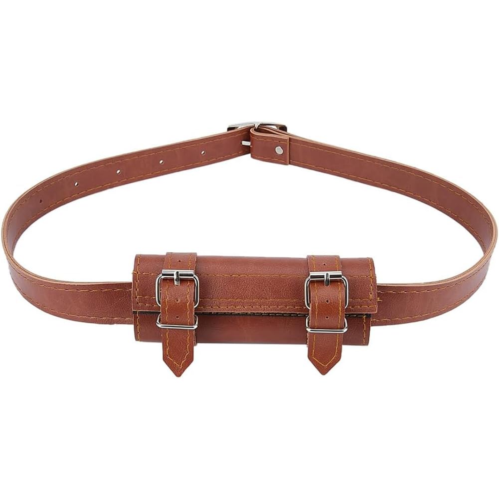GORGECRAFT Medieval Two-Buckle Sword Frog Holster with Belt Leather Adjustable Rapier Scabbard Holder Belt Waist Sheath Frog Clip Ring for Men Women Assassin Warrior Costume Cosplay Saddle Brown