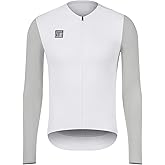 Santic Men's Cycling Jersey Long Sleeve Pro Road Bike Shirt Full Zipper UPF 50+ MTB Jersey with Pockets
