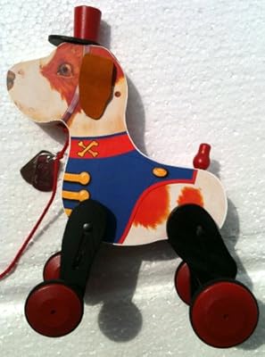 fisher price wooden dog pull toy