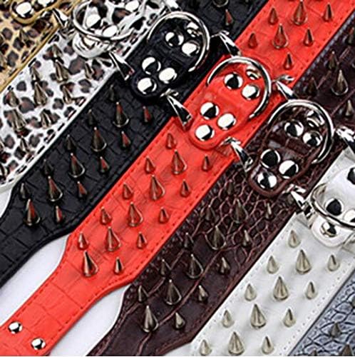 haoyueer Sharp Spiked Studded Dog Collar 2 Inch Width Stylish Leather Dog Collars for Medium & Large Dogs Pitbull,Labrador,Boxer Rottweiler German Shepherd … (S - Image 3