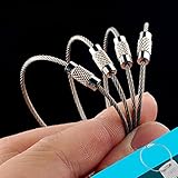 OneTigris 4pcs Heavy Duty Stainless Cable Keyring EDC Keychain
