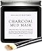 Brooklyn Botany - Activated Charcoal Mud Mask + Facial Brush - Facial Mask For Deep Cleansing Exfoliation - Best for Shrinking Pores, Black Head Remover & Blackhead Mask - 8.8 fl oz