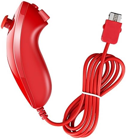 Jevogh Wii Nunchuck Controller, GR94 Video Game Joypad Joystick Remote Controller for Nintendo Wii/Wii U Console - Red (Third-Party Made)