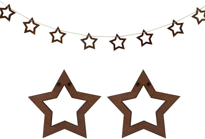Amazon Co Jp Regalo 木製 スターガーランド 星 ウッド 約7 5cm 誕生日 パーティー バースデー インテリア 装飾 ダーク おもちゃ