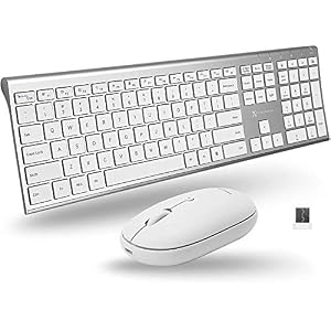 Wireless Keyboard and Mouse Combo, X9 Performance Rechargeable Wireless Mouse and Keyboard Combo – Slim 2.4G Wireless…