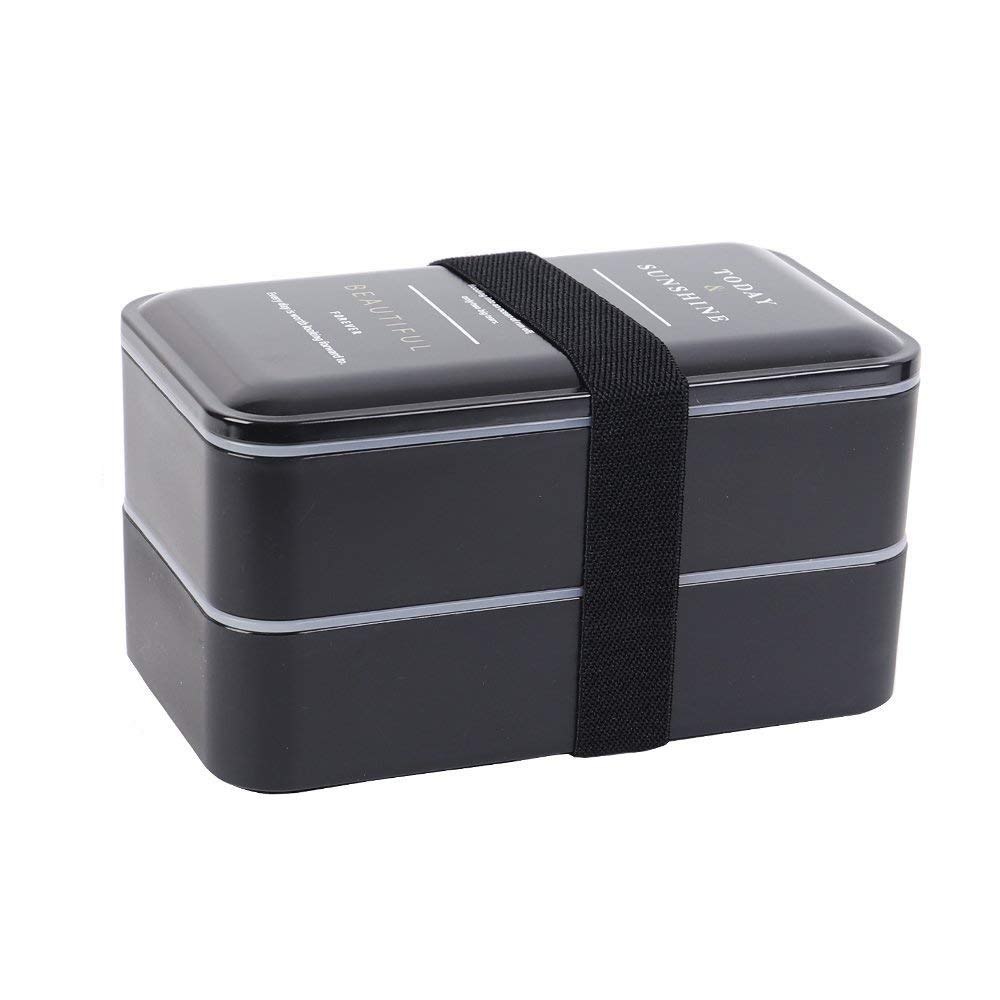 Lunch Box con 2 compartimentos cierre hermético y sus cubiertos Bento