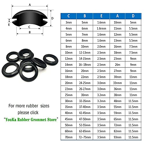 Rubber Grommet10mm ID 1/2" Drill Hole Rubber Hole Plug,Synthetic