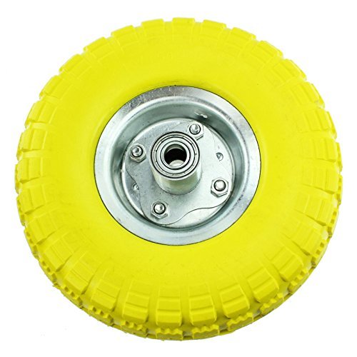 First4spares 10" Solid Rubber Wheelbarrow Tyre & Axle Wheel Bearing for Garden Cart / Barrow