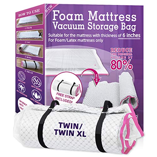 VacSave 6InchThick Foam/Latex Mattress Vacuum Storage Bags Moving