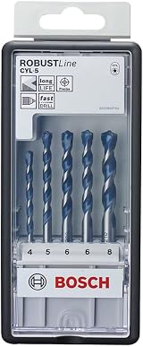 Bosch CYL-5 5-Piece Concrete Drill Bit Set Robust Line Ø4-8 mm
