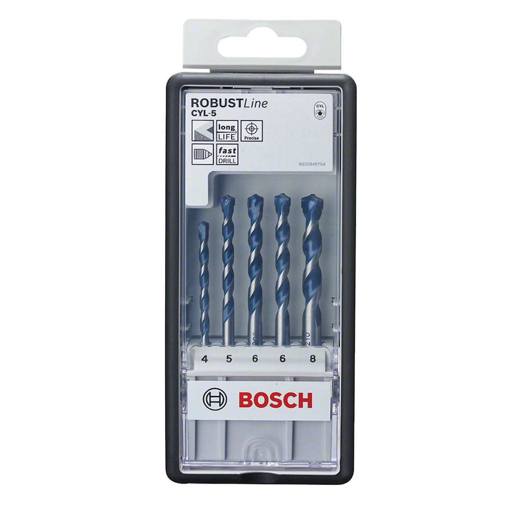 Bosch Professional 5 pcs. CYL-5 Concrete Drill Bit Set (for Concrete, Ø 4-8 mm, Robust Line, Accessories for Impact Drills) — image 1