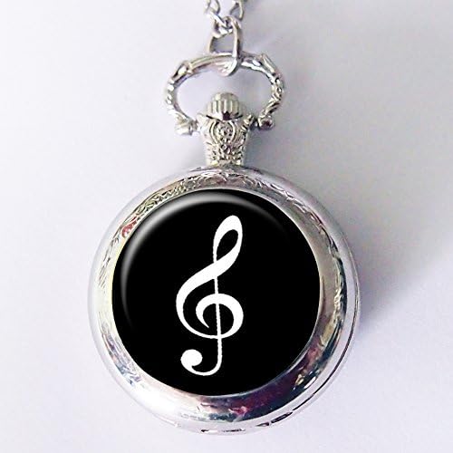 Vintage Music Note Song Pocket Watch Hand Craft Casestars Jazz and Music Sheet Quartz Pocket Watch
