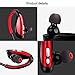 Bluetooth Headphones E-Zigo Wireless Neckband Stereo Sweat-Proof Built-in Mic Running Gym Handsfree Earbuds Headsets for iPhone6s plus Samsung S6 Tablet and More(Black&Red)