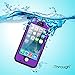 iPhone 5 5s se Waterproof Case, iThrough Underwater Dustproof Snowproof Shockproof Case with Touched Screen Heavy Duty Protective Carrying Cover Case with a 3.5mm AUX Cable for iPhone 5/5s/SE (Purple)