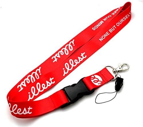 JDM Racing Drift illest Lanyard Keychain Neck Strap Quick Release ILLEST - RED