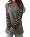 ZANZEA Women's Casual Round Neck Long Sleeve Boho Pullover Shirt Tops Blouses