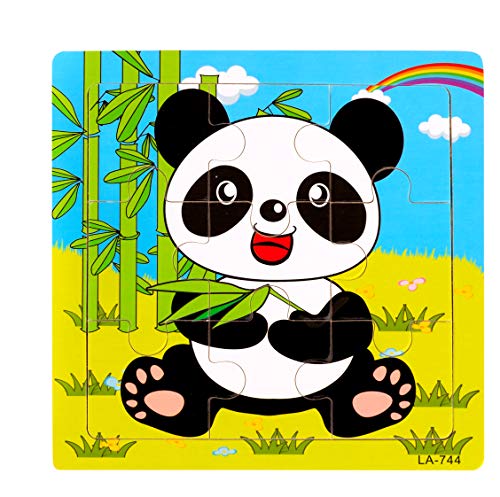 Toy To Enjoy Wooden Chunky Animal Jigsaw Puzzle (Pack of 14) for Kids Age 3 to 5 - Peg Puzzle Toy for Toddlers - Bright & Vibrant Colors & Shapes