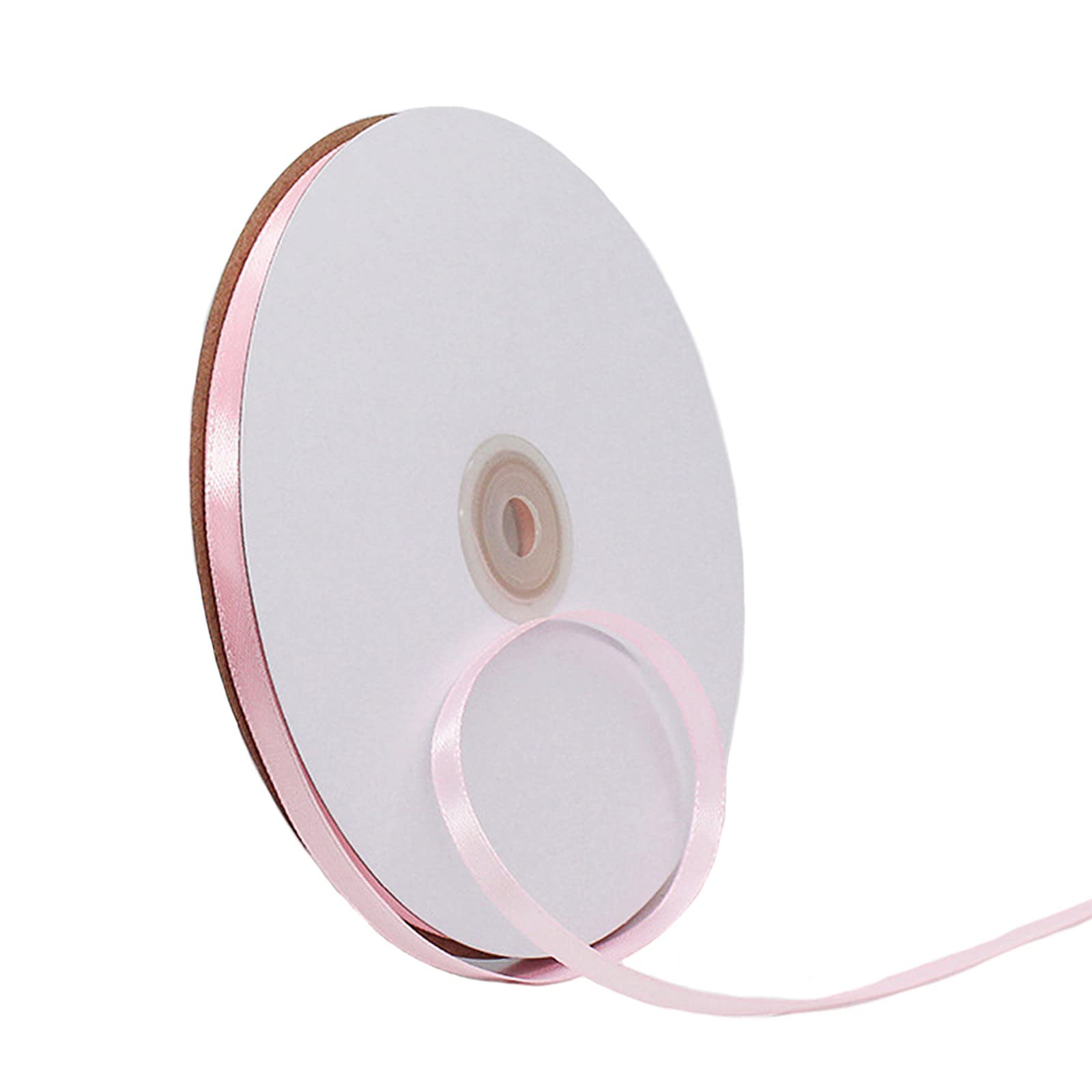 6mm Pastel Pink Ribbon for Gift Wrapping,91m Fabric Thick Satin Ribbon Baby Pink Bow for Gift Wrapping,Ribbons for Balloons,Crafting,Bouquets,Wedding, Car,Presents,Cake,Christmas Party Decorations — image 1