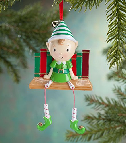 Elf On Books Christmas Tree Ornament