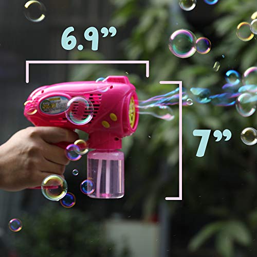 OleOletOy 2 Bubble Guns with 2 Bubble Solution Refill 5 oz Each, Bubble Maker Blower for Kids and Toddlers, Fun Summer Toy Blaster Game for Birthday Party and Wedding, Outdoor Toys for Boys and Girls - Thumbnail 2