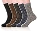 MIUBEAR Men Thick Warm Comfort Wool Knitting Crew Winter Socks 5-Pack