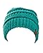 NYfashion101 Exclusive Unisex Two Tone Warm Cable Knit Thick Slouch Beanie Cap, 2 Tone Mint