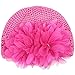 FuzzyGreen® Super Cute Flower Design Toddler Infant Baby Girls Kids Crochet Knitting Beanie Hat (Rose Red)