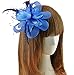 Coolr Fascinator Hair Clip Cocktail Headwear Flower Bridal Headpieces (Blue)