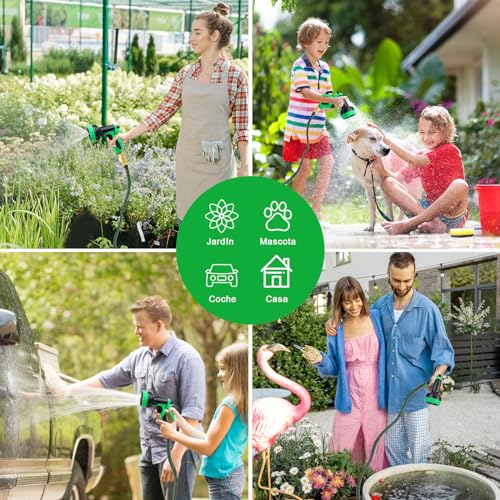 Manguera de Jardín,100FT/30M Manguera Expandible con 10 Modos de Pulverización,3/4" Conectores de Latón,Manguera de Agua Flexible a Prueba de Fugas sin Torceduras,para Regar Flores,Lavado de Autos