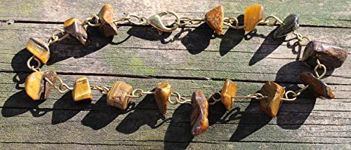 Natural Tiger Eye Browns Bronze Link Bracelet with Bronze Parrot Clasp large #2