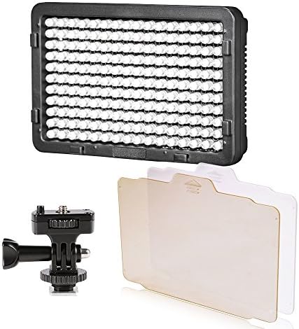 Tolifo Fill Light | 176 LED DSLR External Light | 5600K/3200K Photo Light| Dimmable Ultra Thin Pocket Light Panel + Mount | for Photography and Video Shooting |No Battery