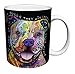 Dean Russo Dog Pit Bulls Steal Your Heart Quote Modern Animal Art Porcelain Gift Coffee (Tea, Cocoa) Mug, 11 Ounce