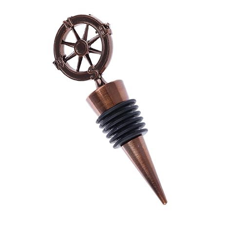 Rudermuster Weinstopfen Exquisite Kompass Rotweinstopfen Vintage Weinflaschenverschluss Classic Style Ruder Weinkork Bronze