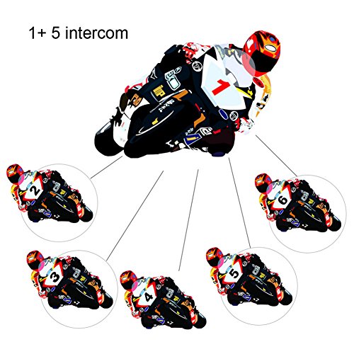 Amazingbuy - 2 Sets Vnetphone V6 BT Intercom Bluetooth Interphone 1200M Range 6 Riders Motorcycle Helmet - Motorcycle Snowmobile Multi Interphone Headsets 6 Riders. Great for Skiing and Riding